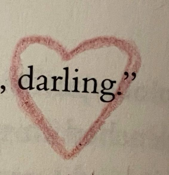The word darling inside a hand-drawn heart